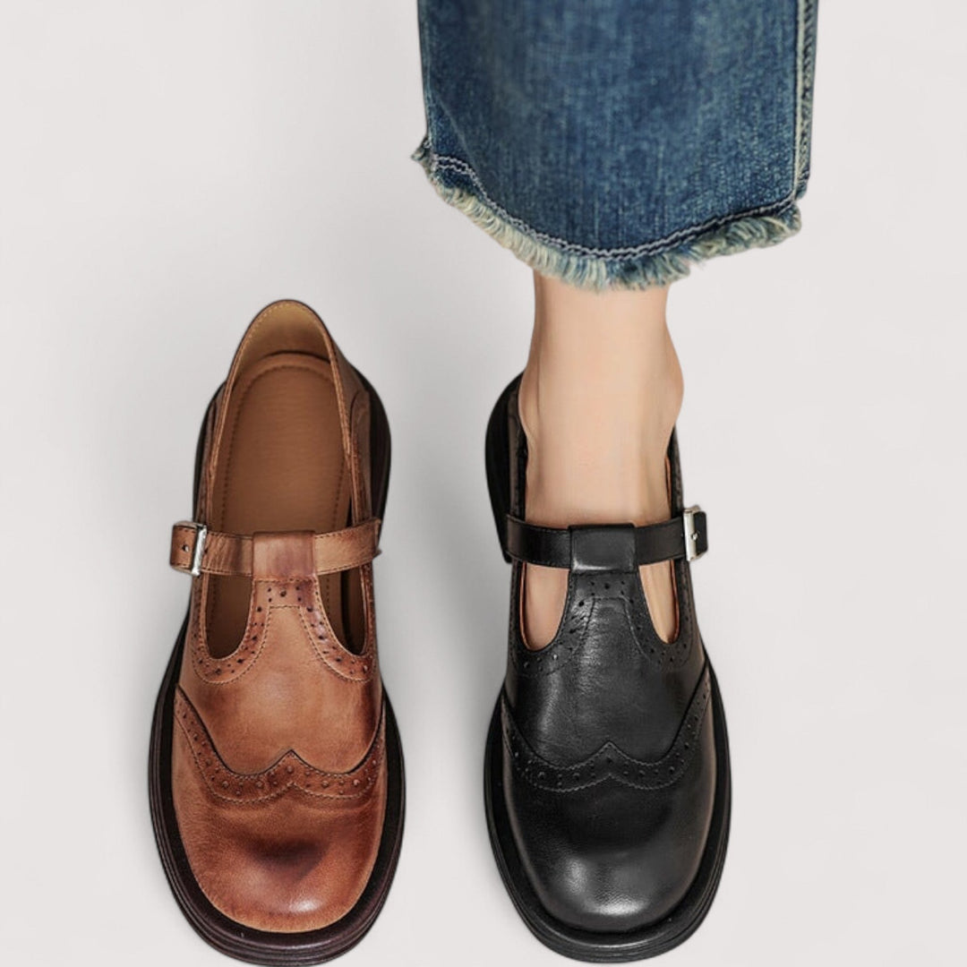 Amarante — Classic Leather Mary Jane Shoes (7), Rosewood Virginia