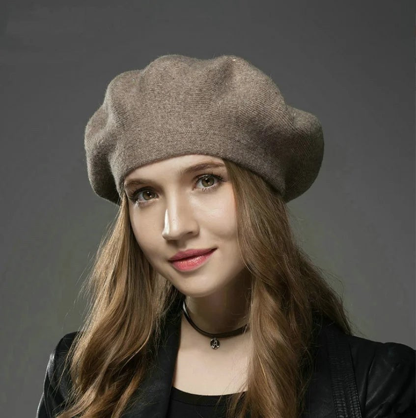 Amberly — Soft Wool Blend Beret (3), Rosewood Virginia
