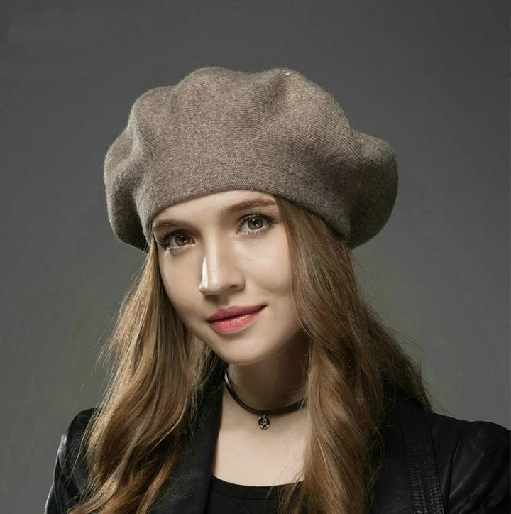 Amberly — Soft Wool Blend Beret (3), Rosewood Virginia