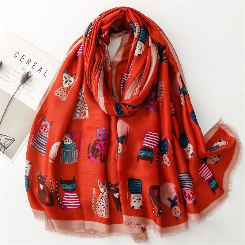 Angelique — Printed Lightweight Winter Scarf (5), Rosewood Virginia