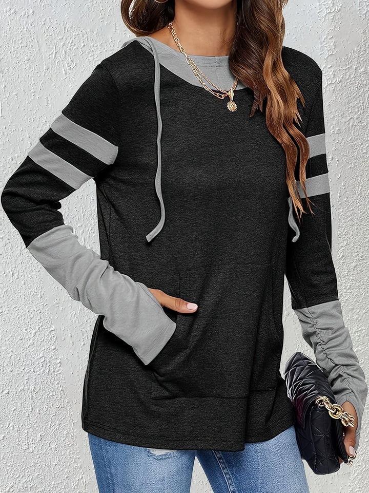 Annabeth — Relaxed Color Block Hoodie, Rosewood Virginia