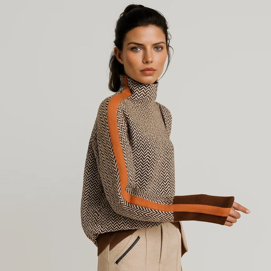 Annelise — Cozy Turtleneck Sweater, Rosewood Virginia