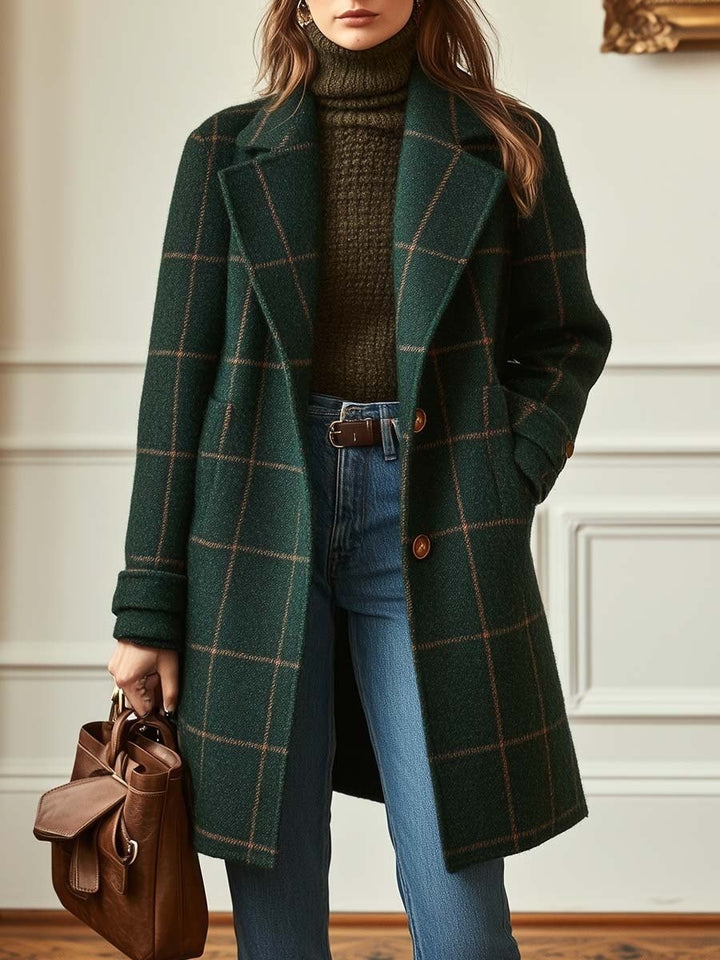 Aurelle — Retro Plaid Tweed Blazer, Rosewood Virginia