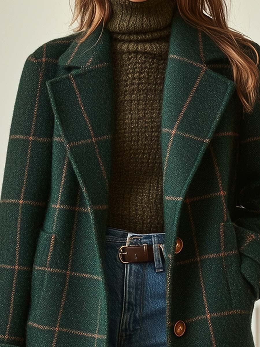 Aurelle — Retro Plaid Tweed Blazer (2), Rosewood Virginia