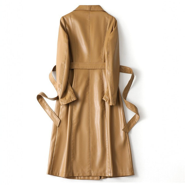 Avelina — Sheepskin Leather Trench Coat (2), Rosewood Virginia