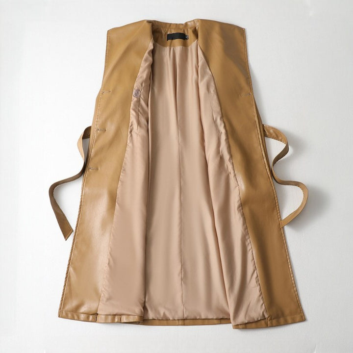 Avelina — Sheepskin Leather Trench Coat (3), Rosewood Virginia
