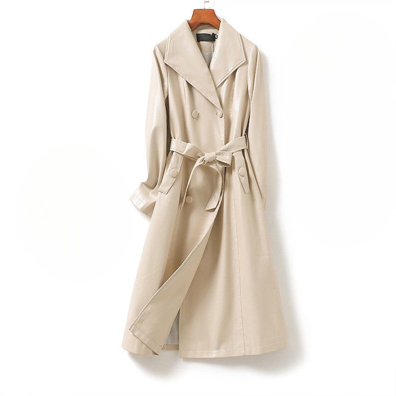 Avelina — Sheepskin Leather Trench Coat (4), Rosewood Virginia