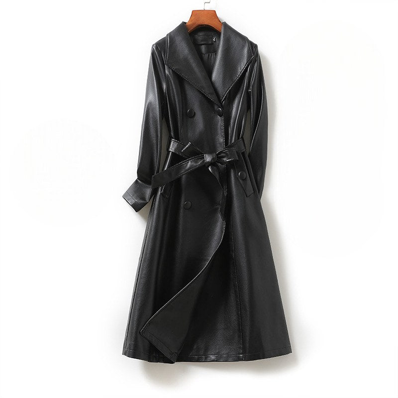 Avelina — Sheepskin Leather Trench Coat (6), Rosewood Virginia