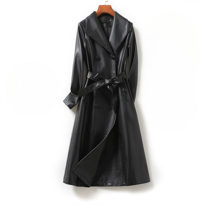 Avelina — Sheepskin Leather Trench Coat (6), Rosewood Virginia
