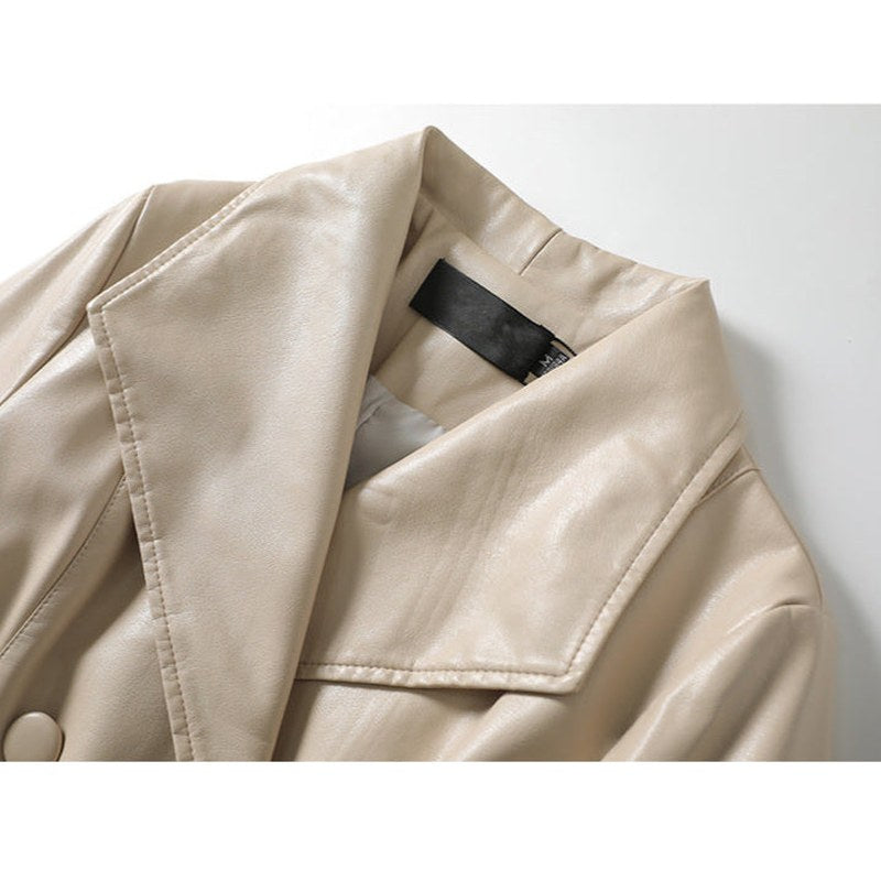 Avelina — Sheepskin Leather Trench Coat (8), Rosewood Virginia
