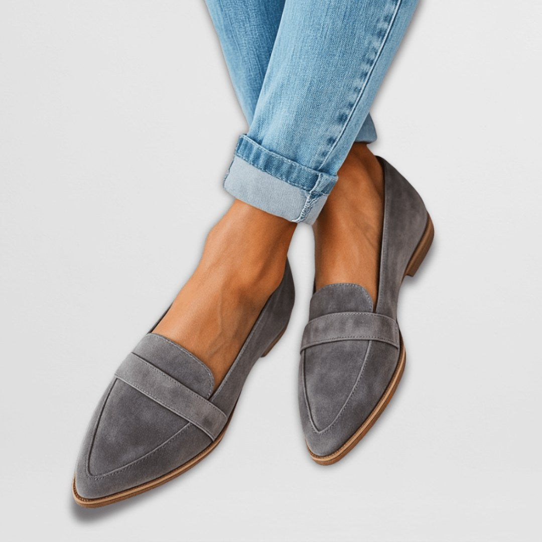 Bellamie — Pointed Toe Suede Loafer Flats (2), Rosewood Virginia