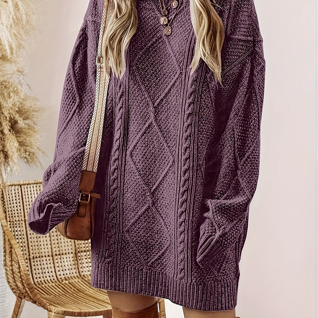 Bettina — Cozy Cable Knit Sweater Dress, Rosewood Virginia