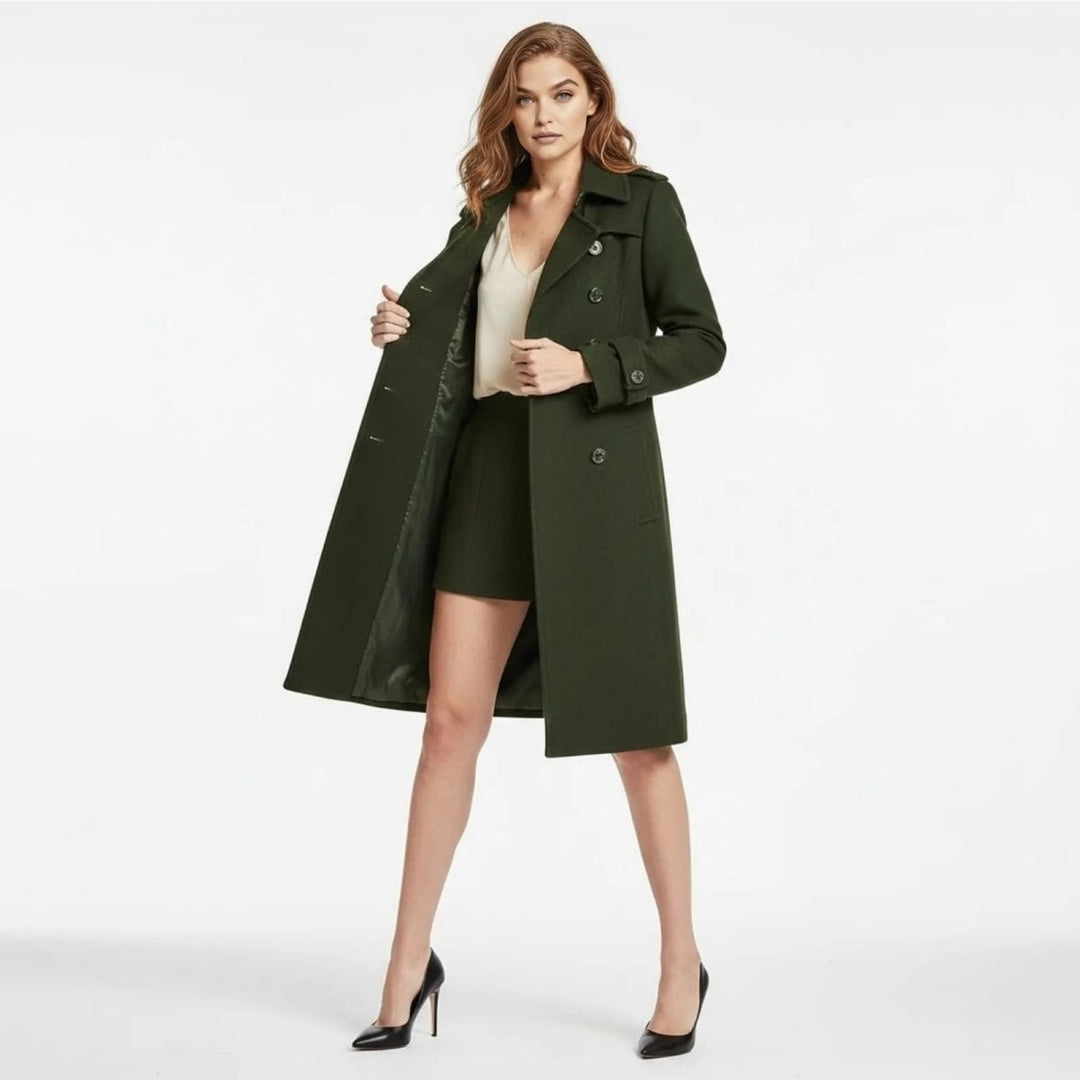 Charlene — Double Breasted Wool Trench Coat (16), Rosewood Virginia