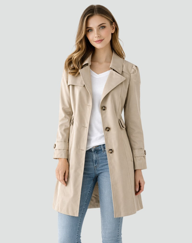Christiane — Mid Length Tailored Trench Coat (2), Rosewood Virginia