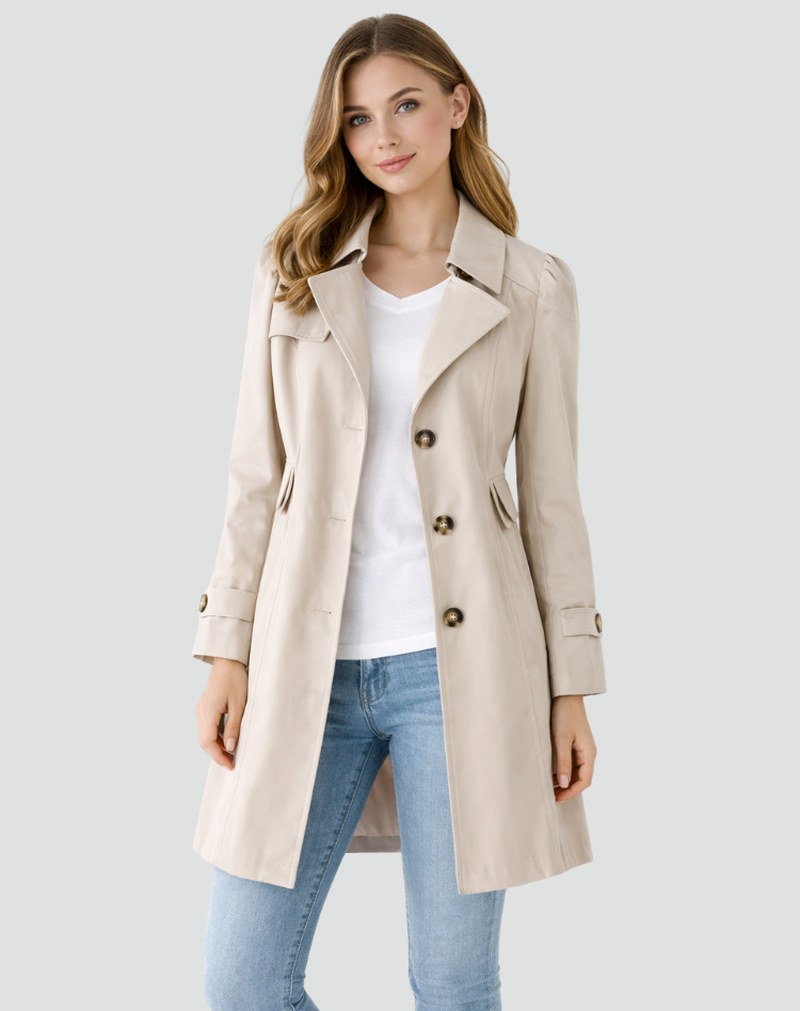 Christiane — Mid Length Tailored Trench Coat (3), Rosewood Virginia
