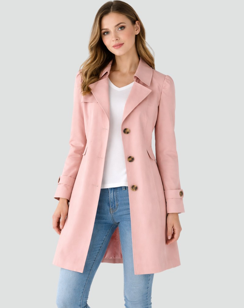 Christiane — Mid Length Tailored Trench Coat (4), Rosewood Virginia