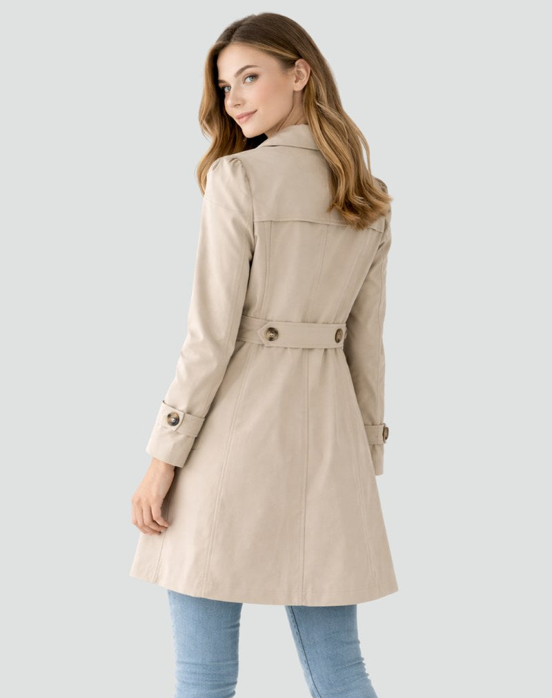 Christiane — Mid Length Tailored Trench Coat (5), Rosewood Virginia