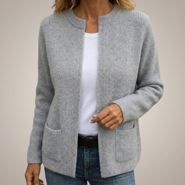 Colinette — Soft Open Front Cardigan Sweater, Rosewood Virginia