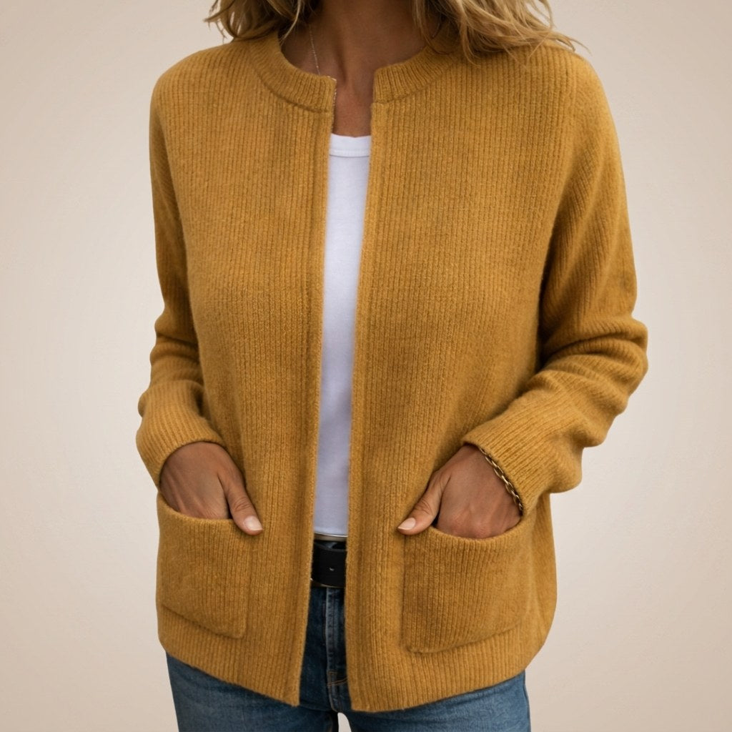 Colinette — Soft Open Front Cardigan Sweater (3), Rosewood Virginia