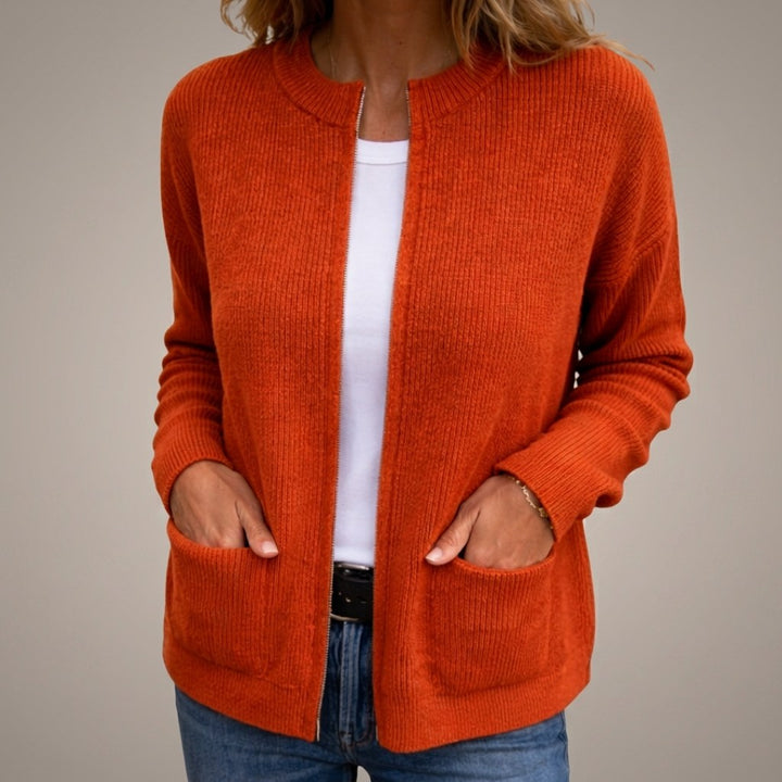 Colinette — Soft Open Front Cardigan Sweater (4), Rosewood Virginia