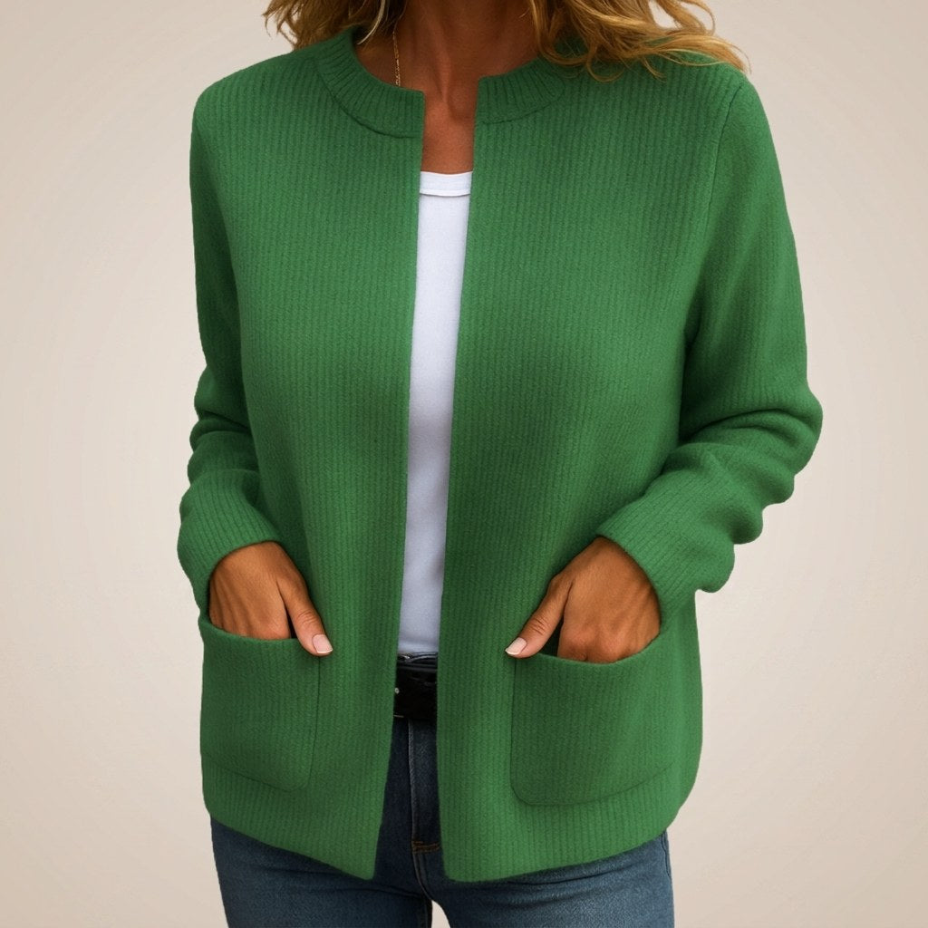 Colinette — Soft Open Front Cardigan Sweater (6), Rosewood Virginia