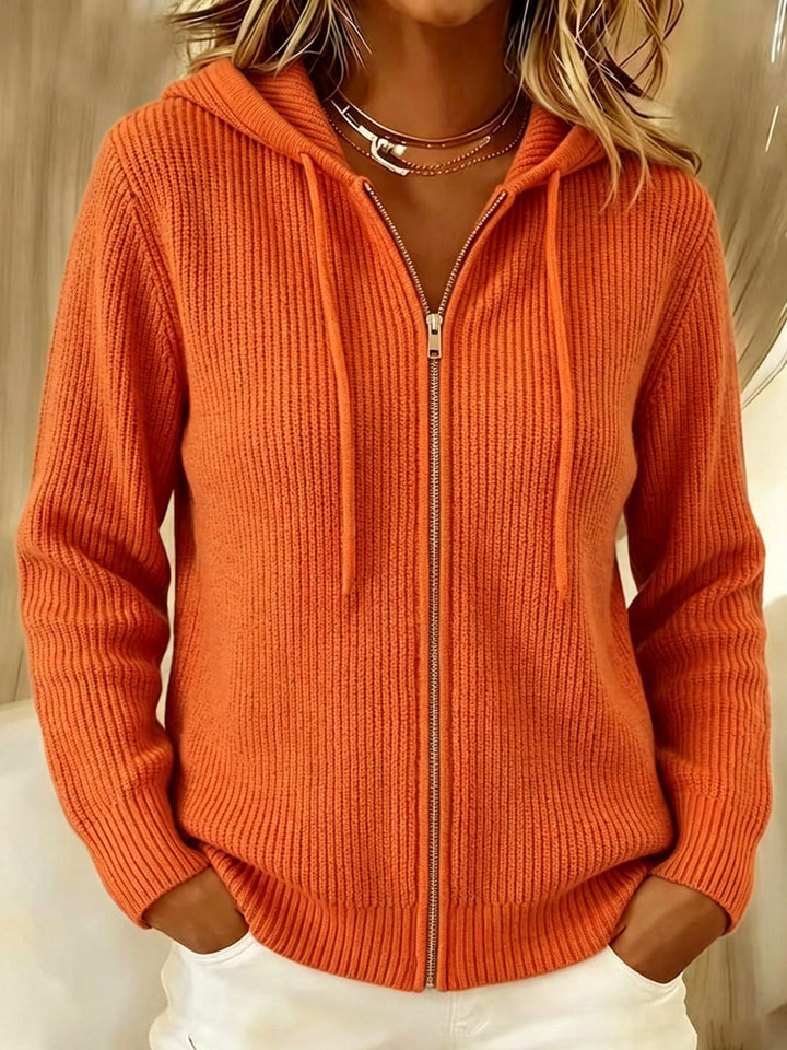 Cordula — Cozy Ribbed Knit Zip Up Hoodie (7), Rosewood Virginia