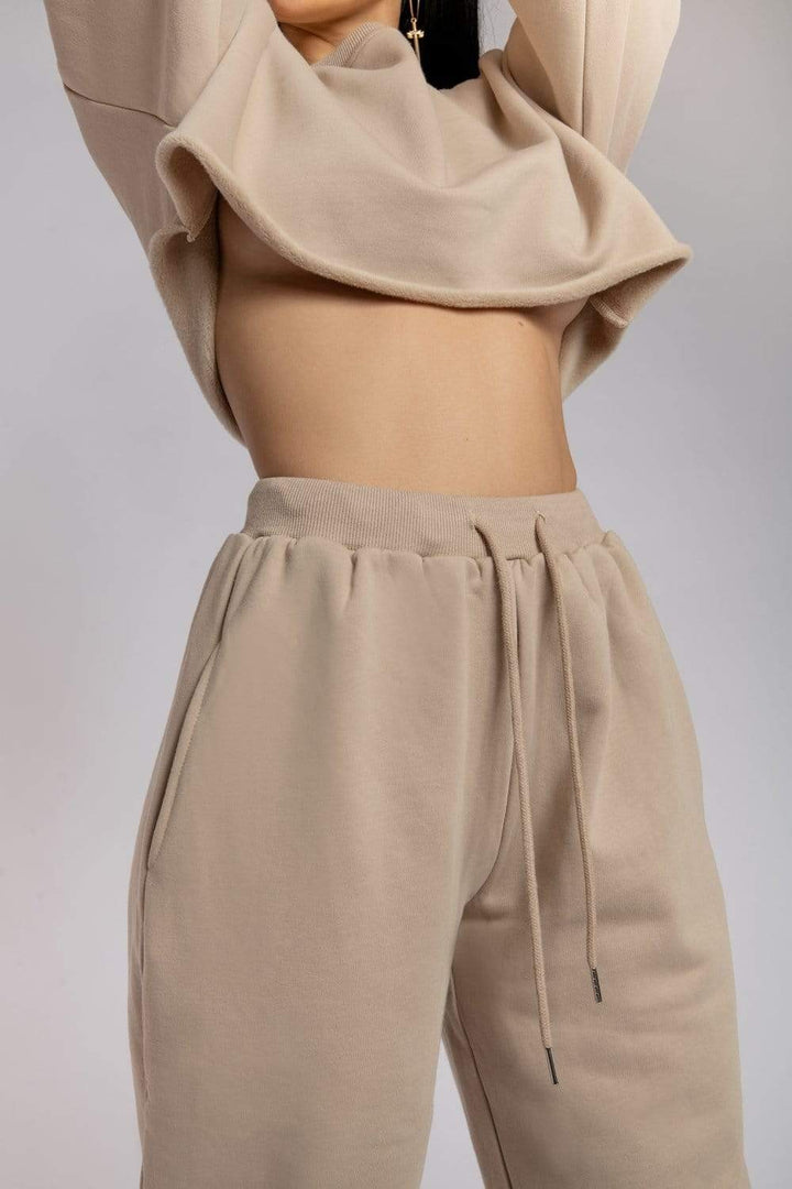 Corinne — Relaxed Oversized Sweatpants with High Waist, Rosewood Virginia