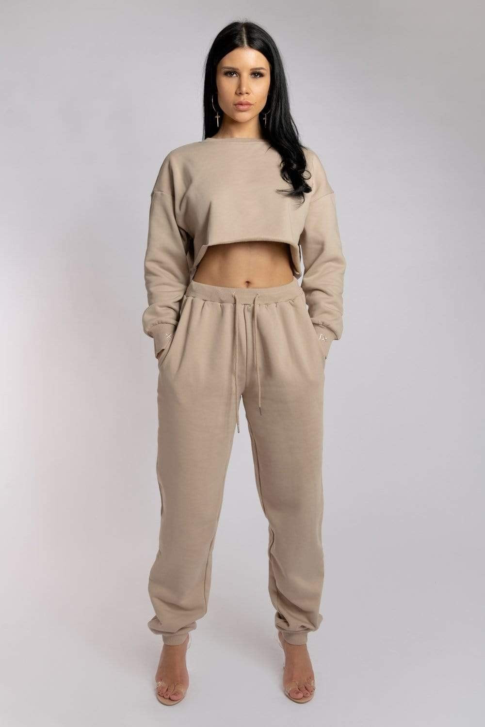 Corinne — Relaxed Oversized Sweatpants with High Waist, Rosewood Virginia