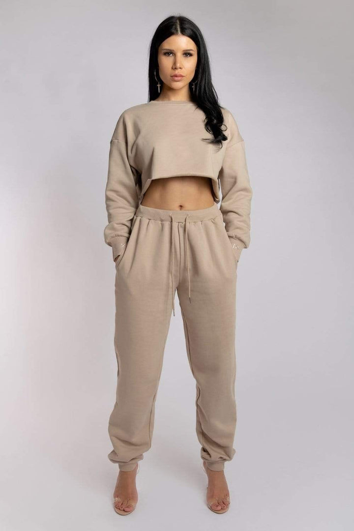 Corinne — Relaxed Oversized Sweatpants with High Waist, Rosewood Virginia