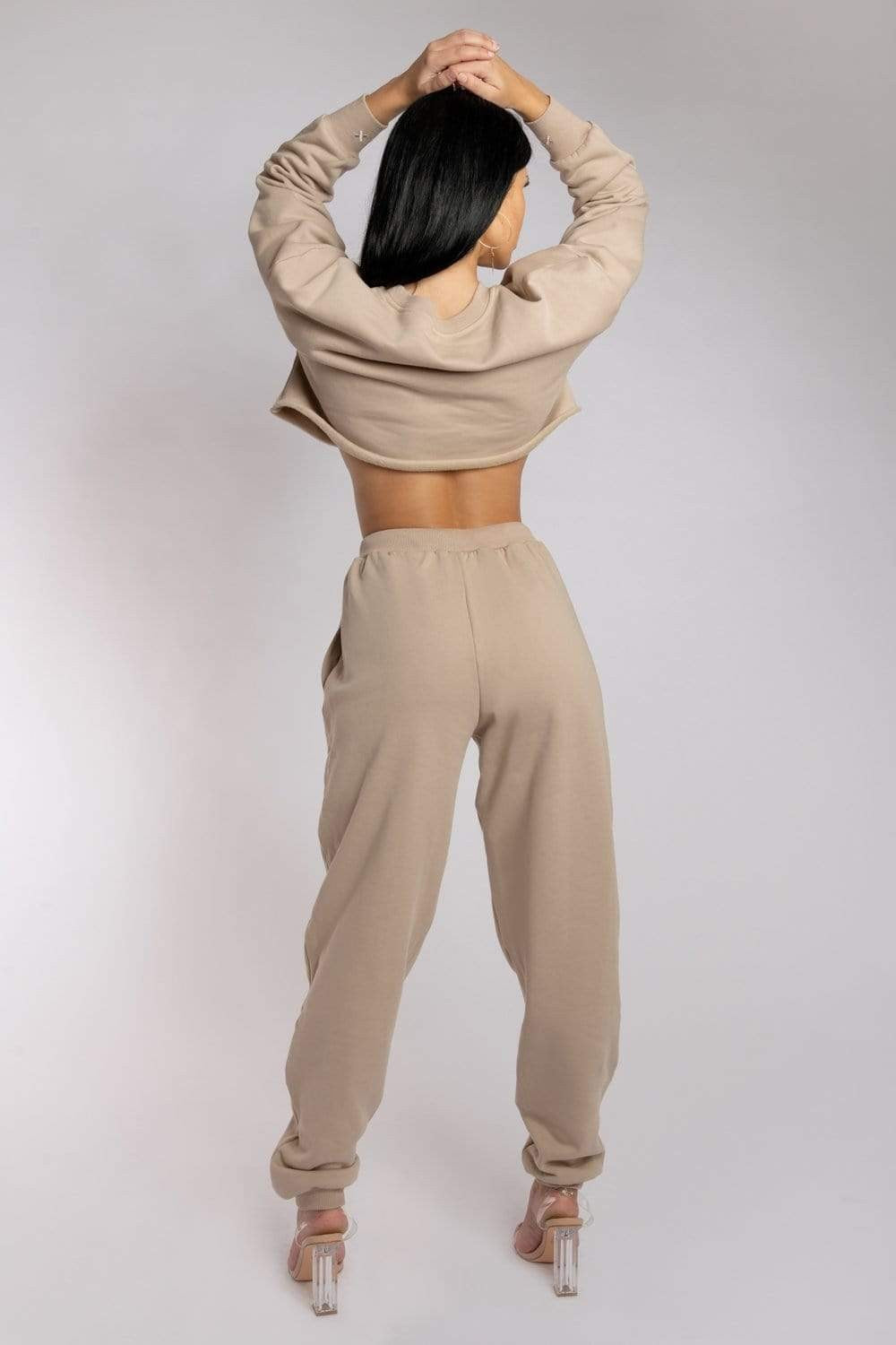Corinne — Relaxed Oversized Sweatpants with High Waist, Rosewood Virginia