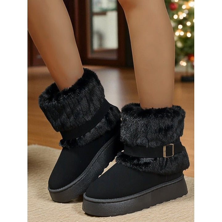 Jacinthe — Cozy Cuffed Slip On Warm Winter Boots for Women