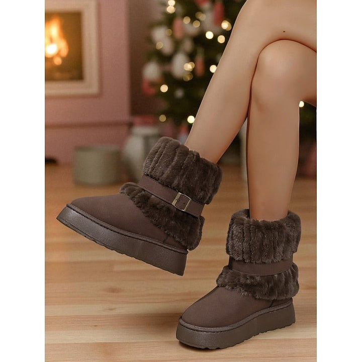 Jacinthe — Cozy Cuffed Slip On Warm Winter Boots for Women