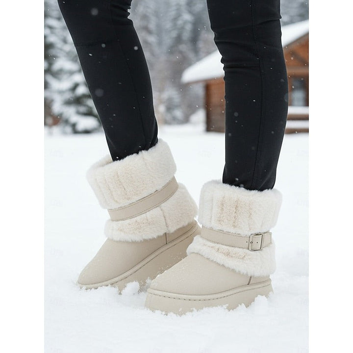 Jacinthe — Cozy Cuffed Slip On Warm Winter Boots for Women