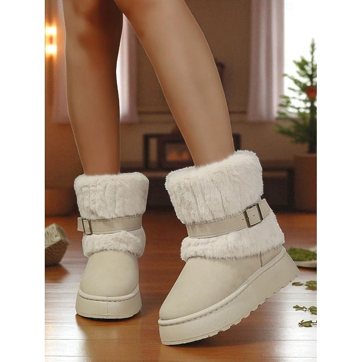 Jacinthe — Cozy Cuffed Slip On Warm Winter Boots for Women