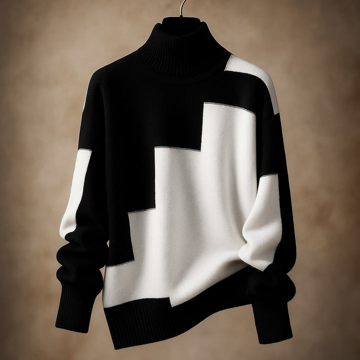 Daniele — Heavyweight Knit Turtleneck Sweater, Rosewood Virginia