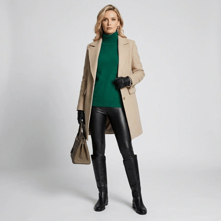 Della — High Waisted Faux Leather Fleece Lined Leggings (2), Rosewood Virginia