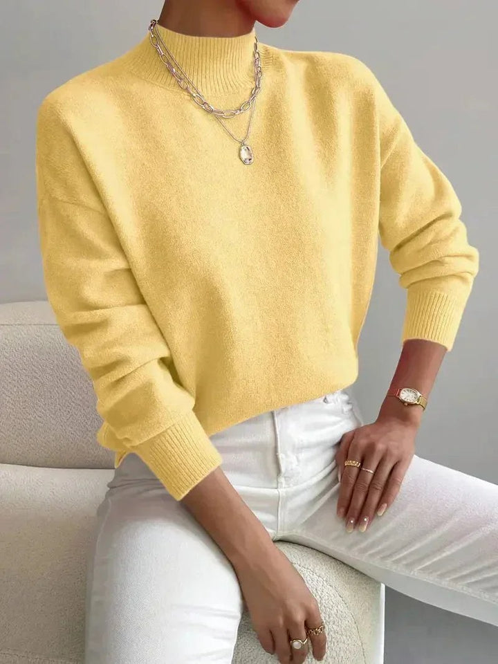 Denise — Soft Mock Neck Knit Sweater (3), Rosewood Virginia