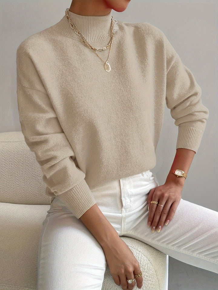Denise — Soft Mock Neck Knit Sweater (4), Rosewood Virginia