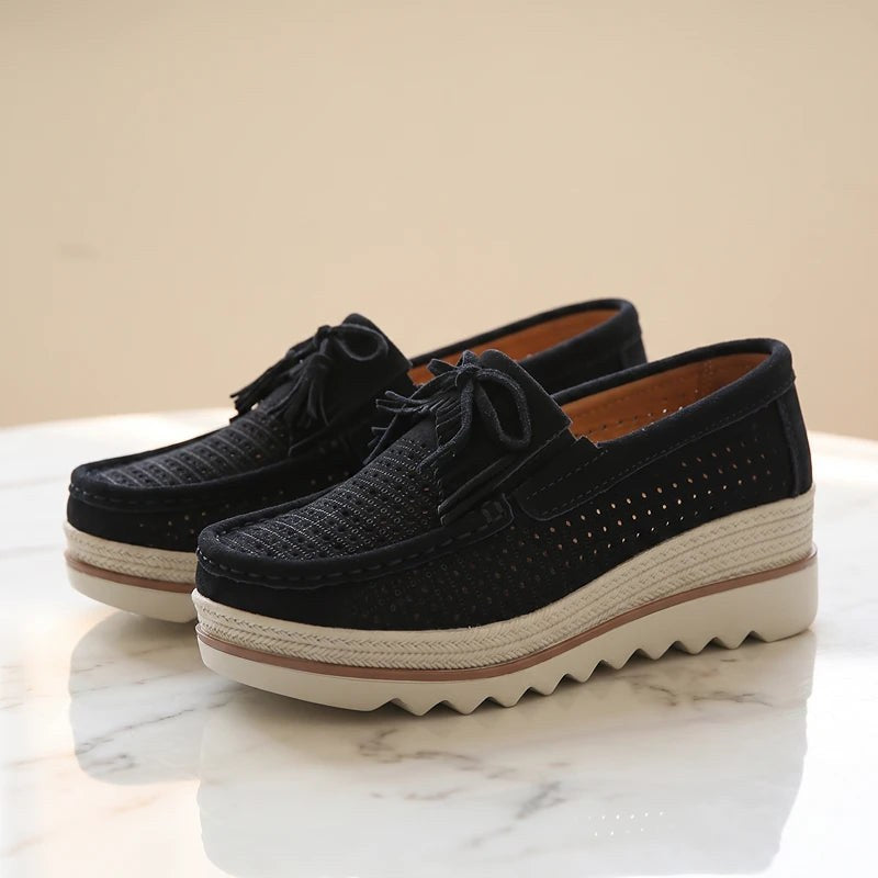 Doriette — Tassel Suede Platform Loafers (19), Rosewood Virginia