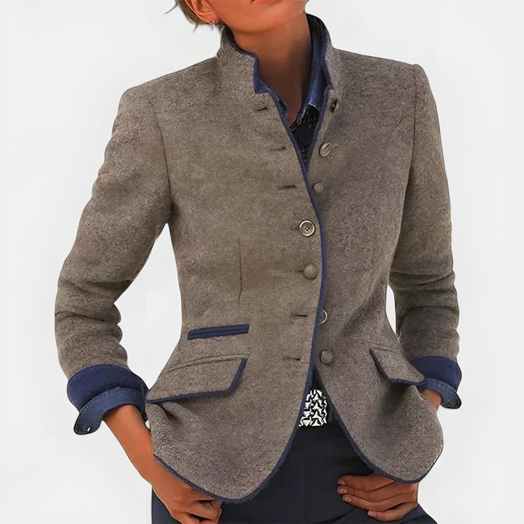 Edie — Tailored Tweed Blazer, Rosewood Virginia