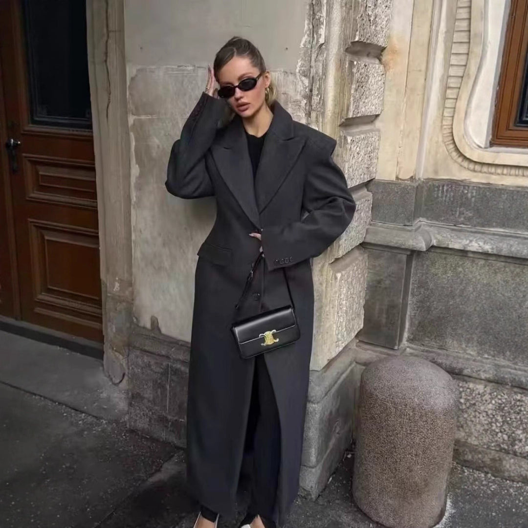 Eliza — Elegant Longline Wool Coat (3), Rosewood Virginia