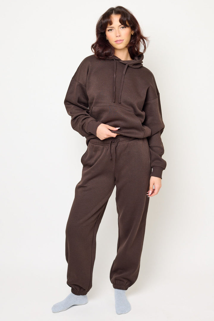 Elodie — Cosy Fleece Sweatpants with Drawstring Waist, Rosewood Virginia