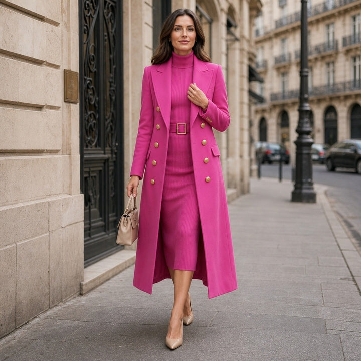 Elsa — Elegant Tailored Long Coat (5), Rosewood Virginia