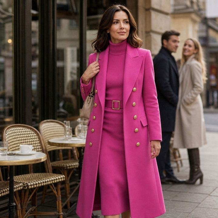 Elsa — Elegant Tailored Long Coat (6), Rosewood Virginia