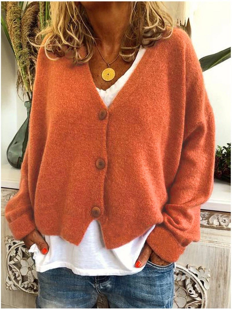 Emilienne — Oversized Knit Cardigan Sweater (2), Rosewood Virginia