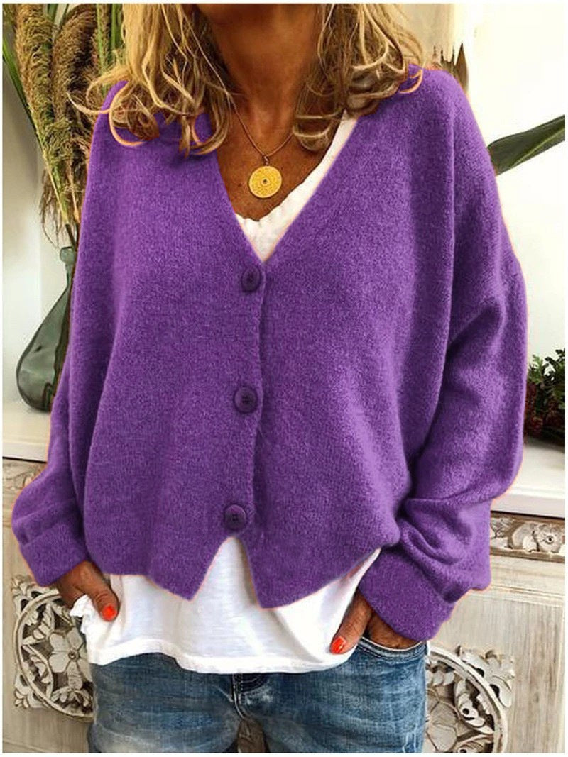 Emilienne — Oversized Knit Cardigan Sweater (7), Rosewood Virginia