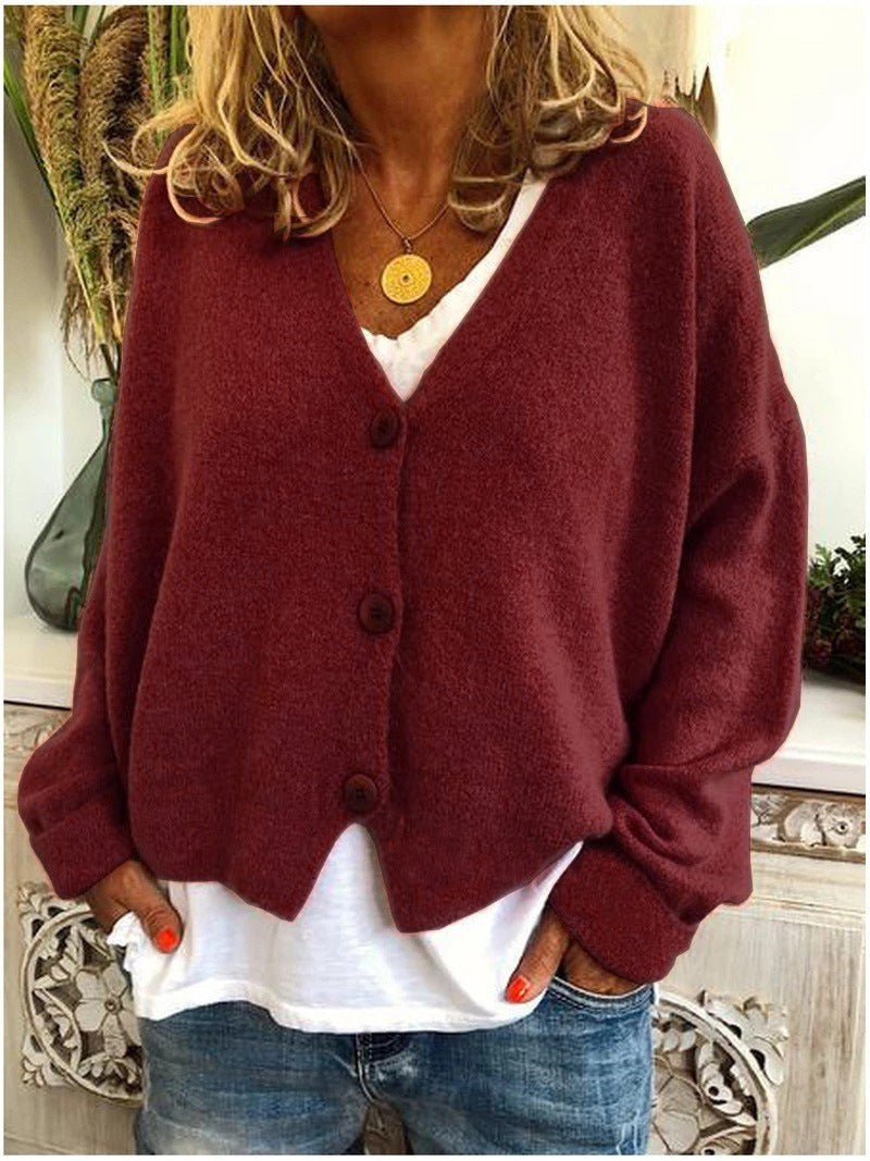 Emilienne — Oversized Knit Cardigan Sweater (9), Rosewood Virginia
