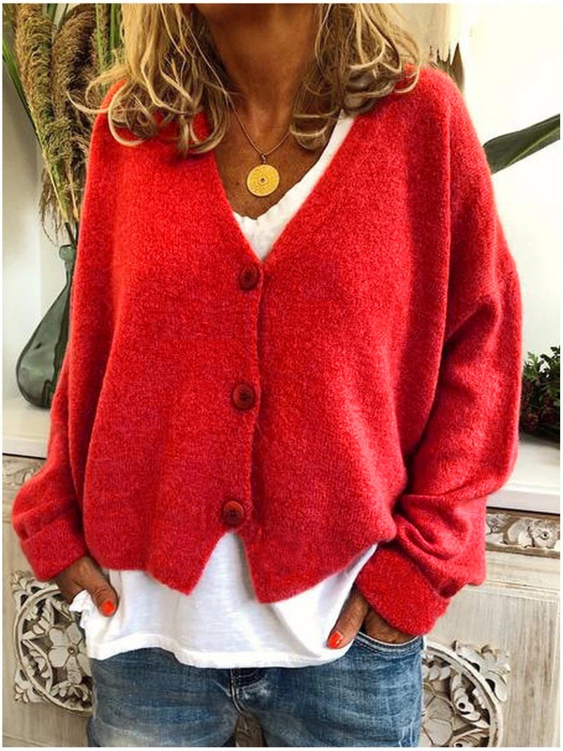 Emilienne — Oversized Knit Cardigan Sweater (11), Rosewood Virginia