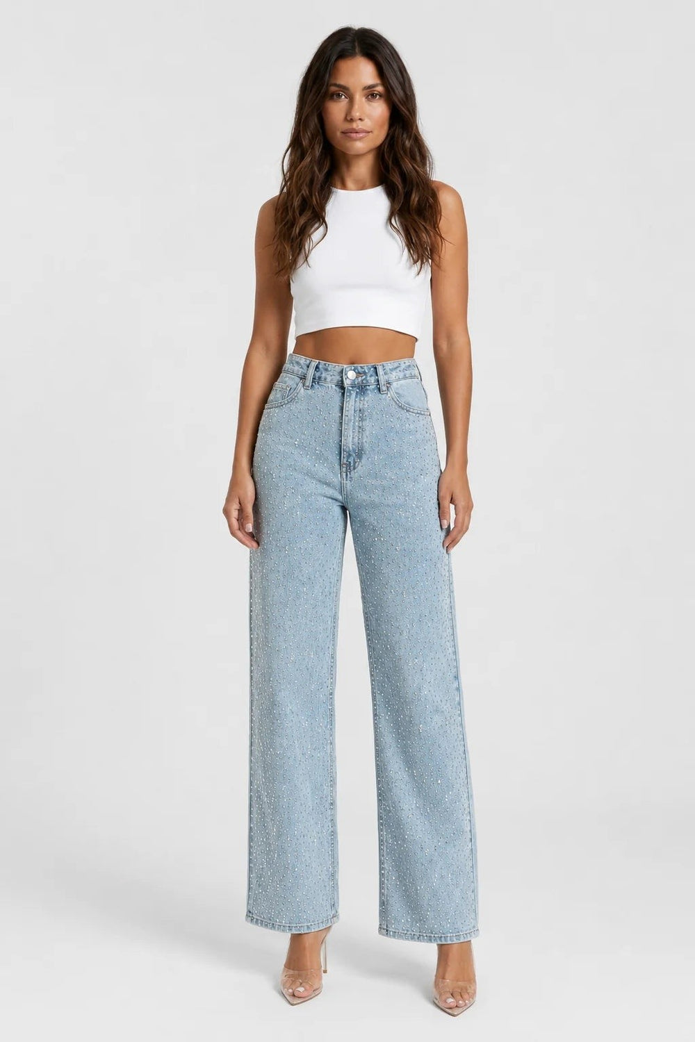 Esme — Rhinestone Wide Leg Baggy Jeans (2), Rosewood Virginia