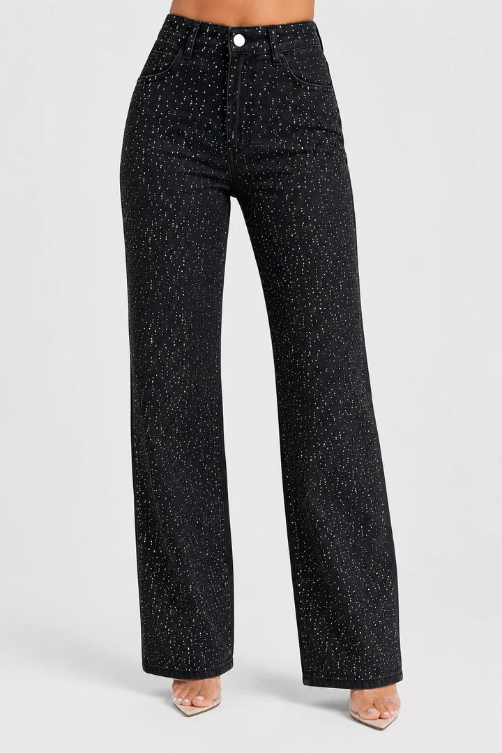 Esme — Rhinestone Wide Leg Baggy Jeans (5), Rosewood Virginia